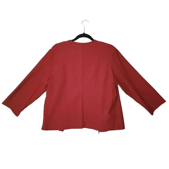 Eileen Fisher Womens Red Viscose 2 Piece Jacket Zip-Up and Sleeveless Top Size L - Picture 3 of 8